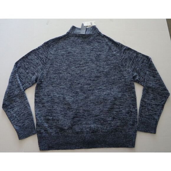 Men's Store Bloomingdale's XL Navy Combo Linen Melange Knit Full Zip Sweater $24 - Picture 10 of 10